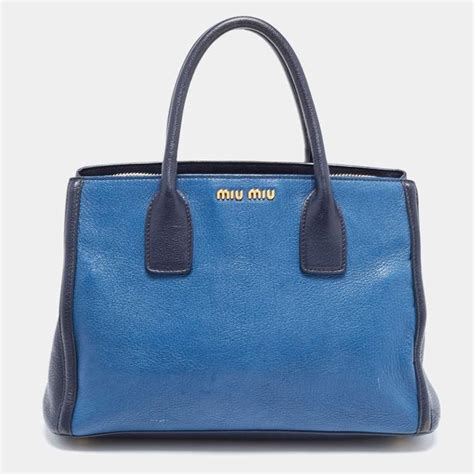 miu miu two tone leather tote|Miu Miu Two Tone Leather Middle Zip Tote .